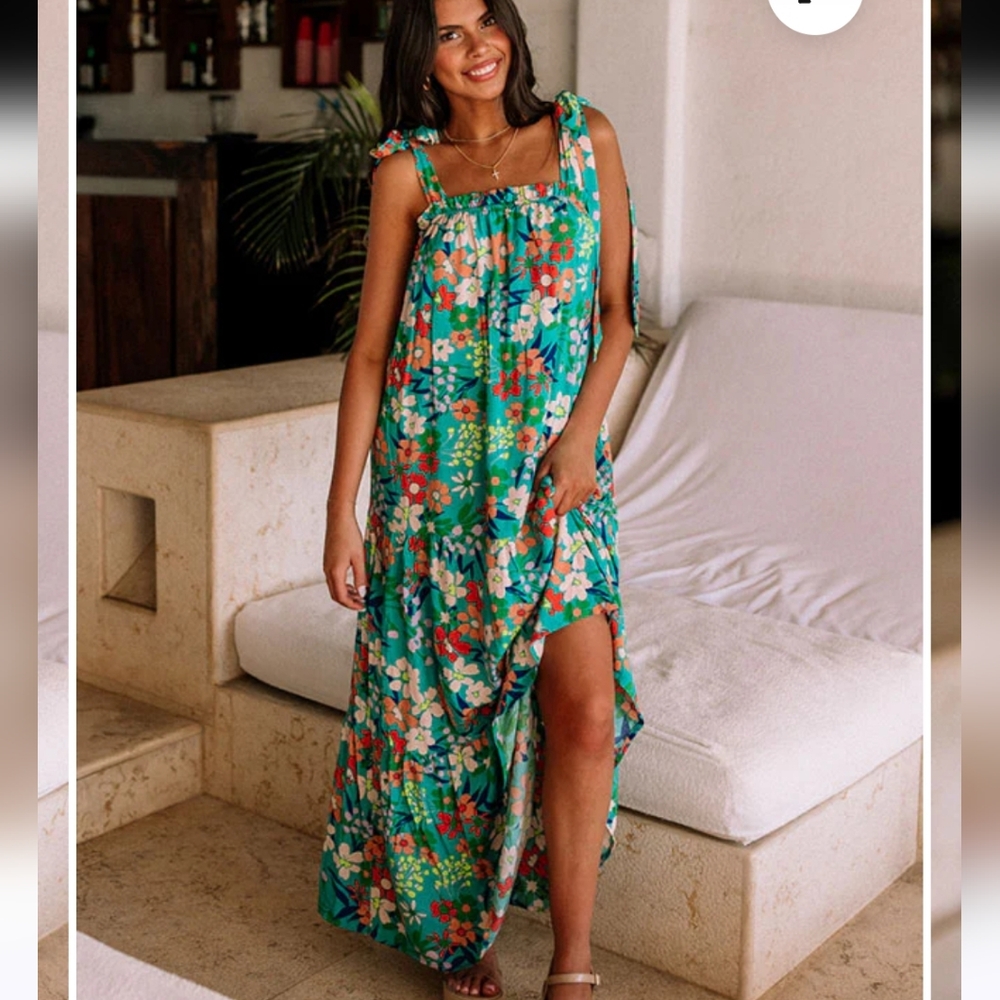 Emily Wonder Flower Print Maxi Dress, S